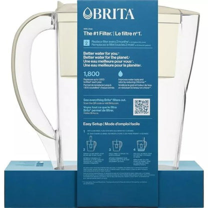Brita Space Saver 6 Cup Water Filter Pitcher with 1 Standard Filter, Beige