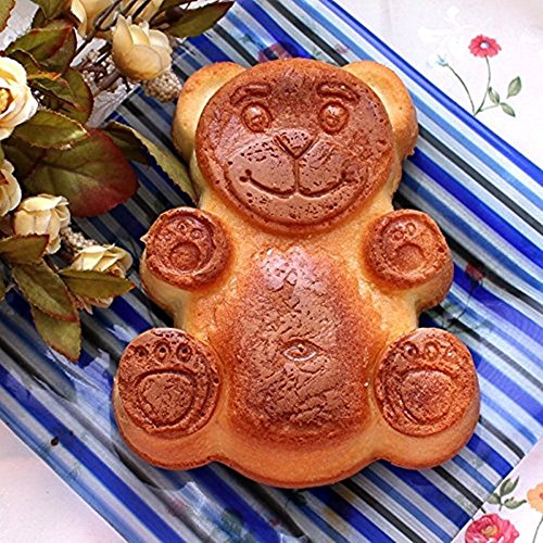 KeepingcooX 3D Bear Mousse Cake Mold Set, Approx. 8.5 Inch Cake Baking Mold - Novelty Silicone Cake Pan for Kids, Nonstick Bakeware, 8.46 x 6.89 x 0.98 Inches (Bear)