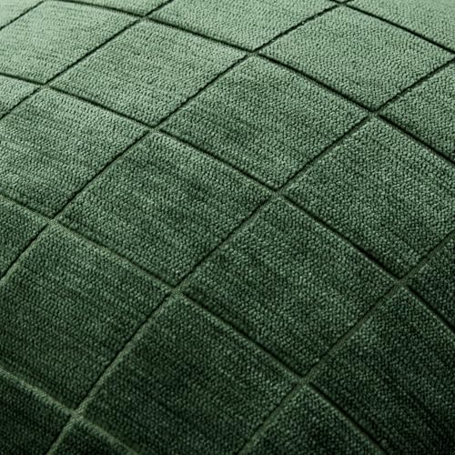 MIULEE Christmas Moss Green Plaid Decorative Lumbar Pillow Covers 20x12 Set of 2
