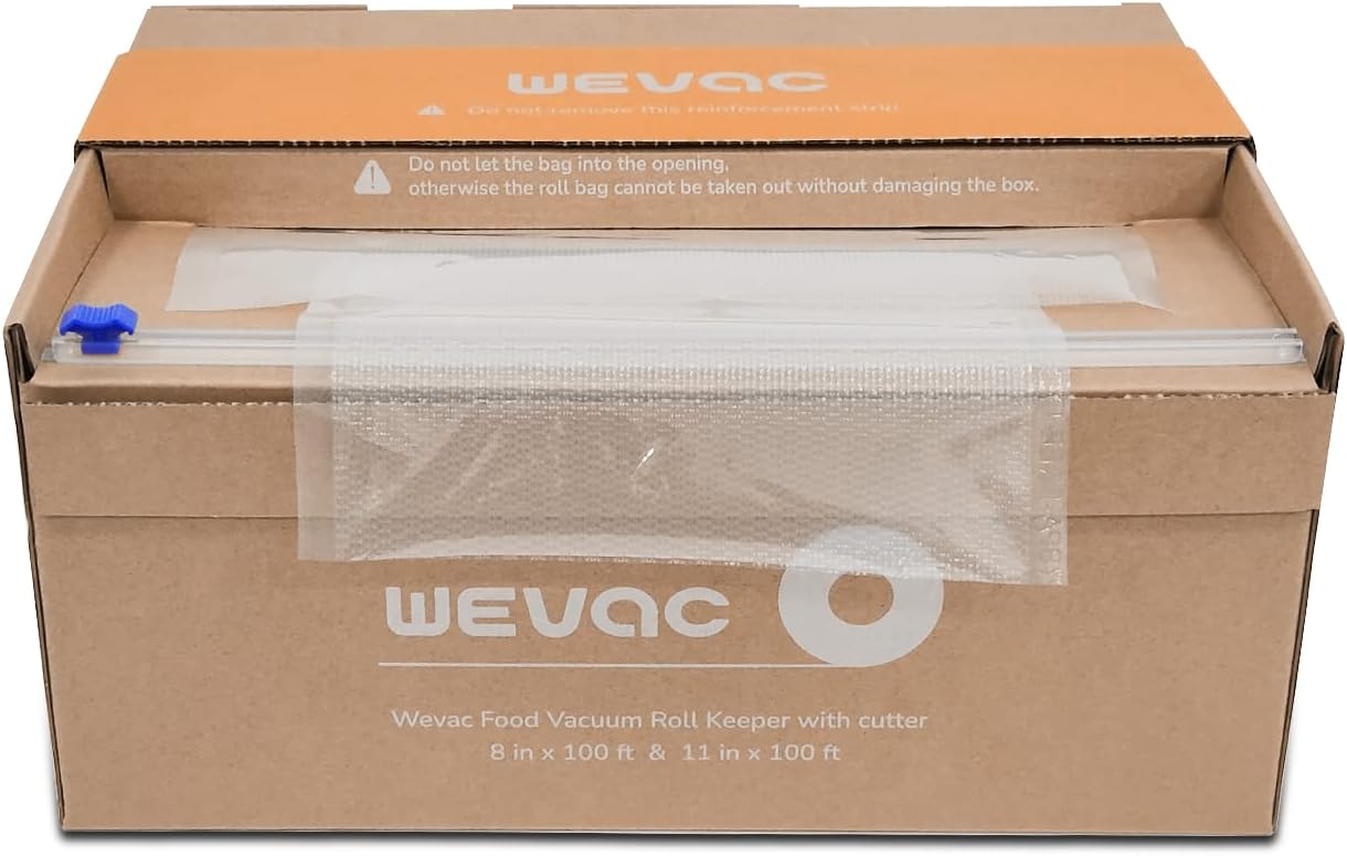Wevac Vacuum Seal Rolls - 8''x100' & 11''x100' BPA-Free Food Storage Bags with Cutter | Ideal for Meal Prep & Sous Vide