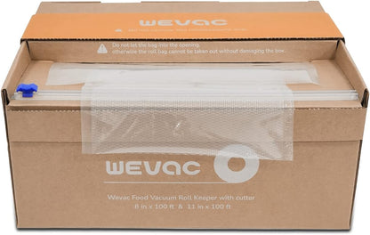 Wevac Vacuum Seal Rolls - 8''x100' & 11''x100' BPA-Free Food Storage Bags with Cutter | Ideal for Meal Prep & Sous Vide