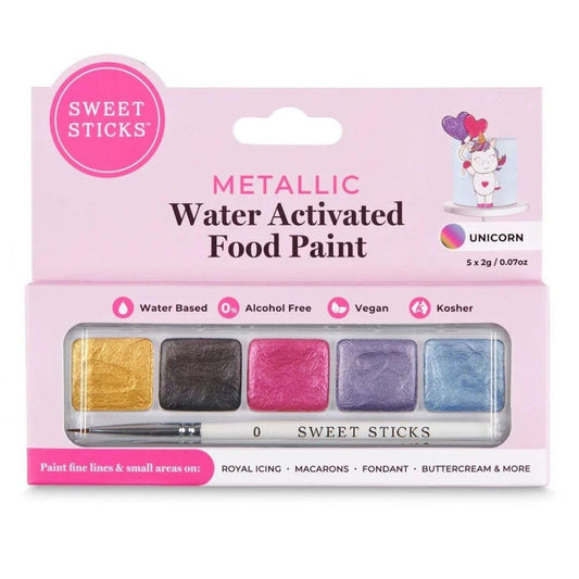 Sweet Sticks Edible Art Water-Activated Food Paint Mini Palette, Unicorn