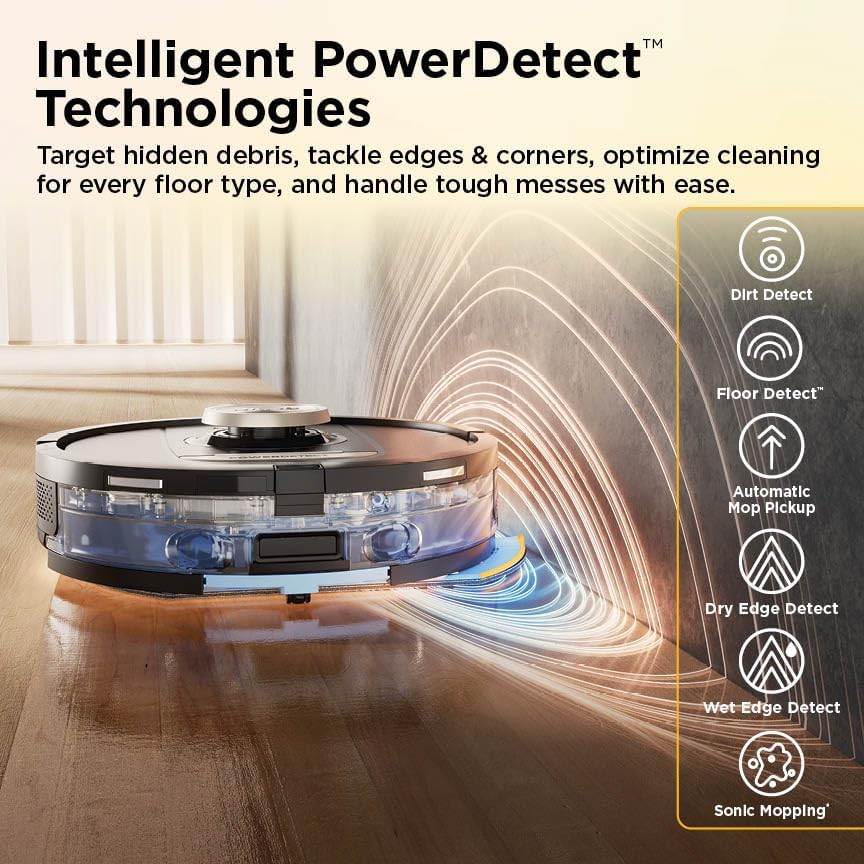 Shark Robot Vacuum & Mop Combo - Self-Emptying & Self-Refilling with Heated Mop | 60-Day Capacity, Black RV2920XE