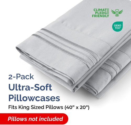 King Pillow Cases by [Brand Name] - Ultra Soft Hotel Quality Covers | Wrinkle-Free & Fade Resistant - Steel Blue - Set of 2