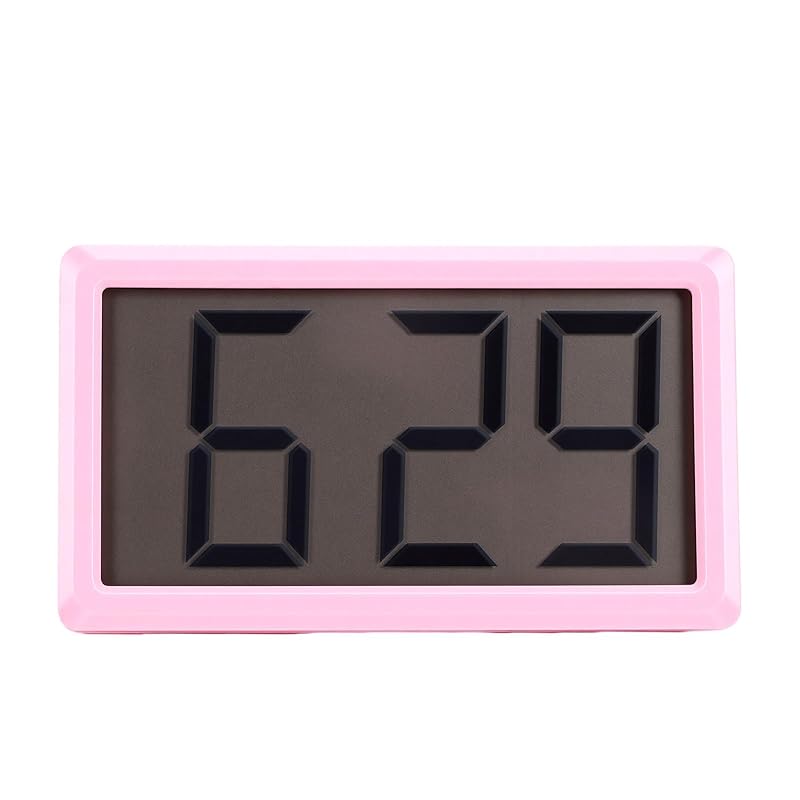 Pink Magnetic Digital Clock with Stand - 12 Hour Display, Desktop & Fridge Mount
