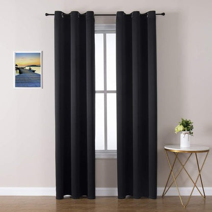 ChrisDowa Blackout Curtains - Thermal Insulated Room Darkening Panels for Bedroom & Living Room | Black, 42 x 84 Inch