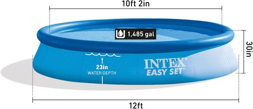 **INTEX Easy Set Inflatable 12 ft x 30 in Above Ground Pool - Includes 530 GPH Filter Pump**