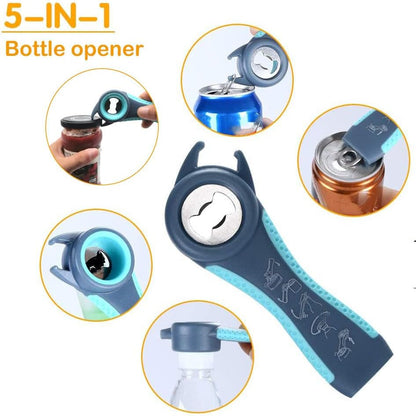 Otstar Jar Opener & Bottle Opener Set - Multi-Function Tool for Seniors with Arthritis | Includes Gripper Pad & Corkscrew