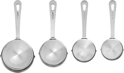 Amco Stainless Steel Measuring Cups Set - Dual Spouts for Left & Right-Handed Use | 4 Sizes - Dishwasher Safe Kitchen Essential