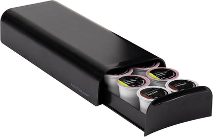 Mind Reader Coffee Pod Organizer - Single Serve Holder for 12-14 Pods | Sleek Black Design