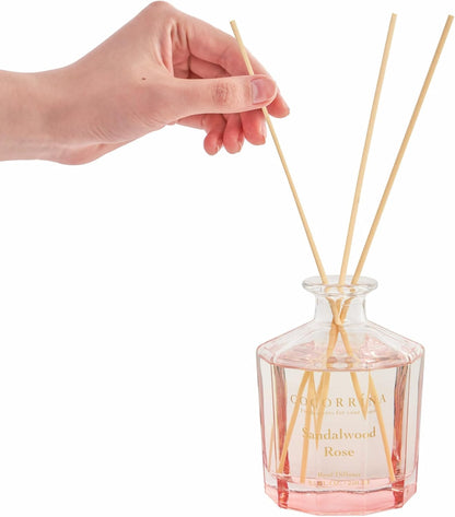 COCORRÍNA Reed Diffuser - Sandalwood Rose Home Fragrance Set | 8.5 Fl. Oz with 8 Sticks for Bedroom & Office Decor