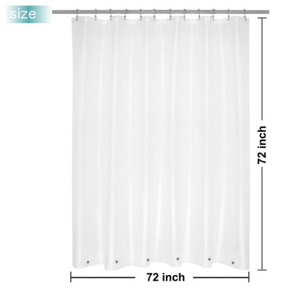 Mrs Awesome Frosted Shower Curtain Liner with 6 Magnets PEVA 8G Heavy Duty Thick Plastic Shower Curtain for Bathroom, Waterproof, 72x72, Frost