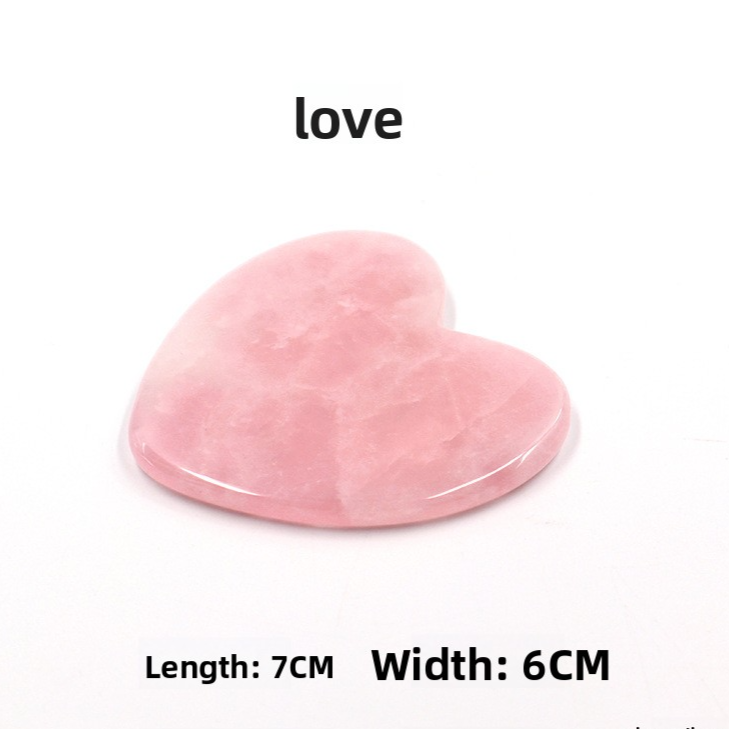 Rose Quartz Jade Facial Body Massage Scraping Stones