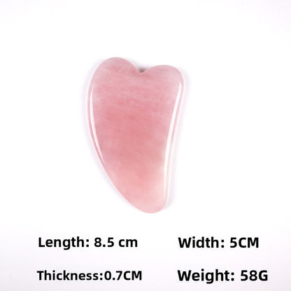 Rose Quartz Jade Facial Body Massage Scraping Stones