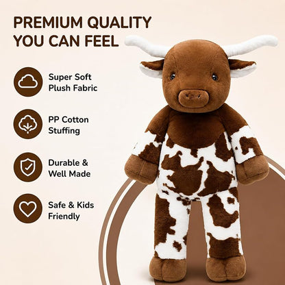 Longhorn Cow Stuffed Animal 39" Giant Plush Pillow (Variation: Longhorn Cow)