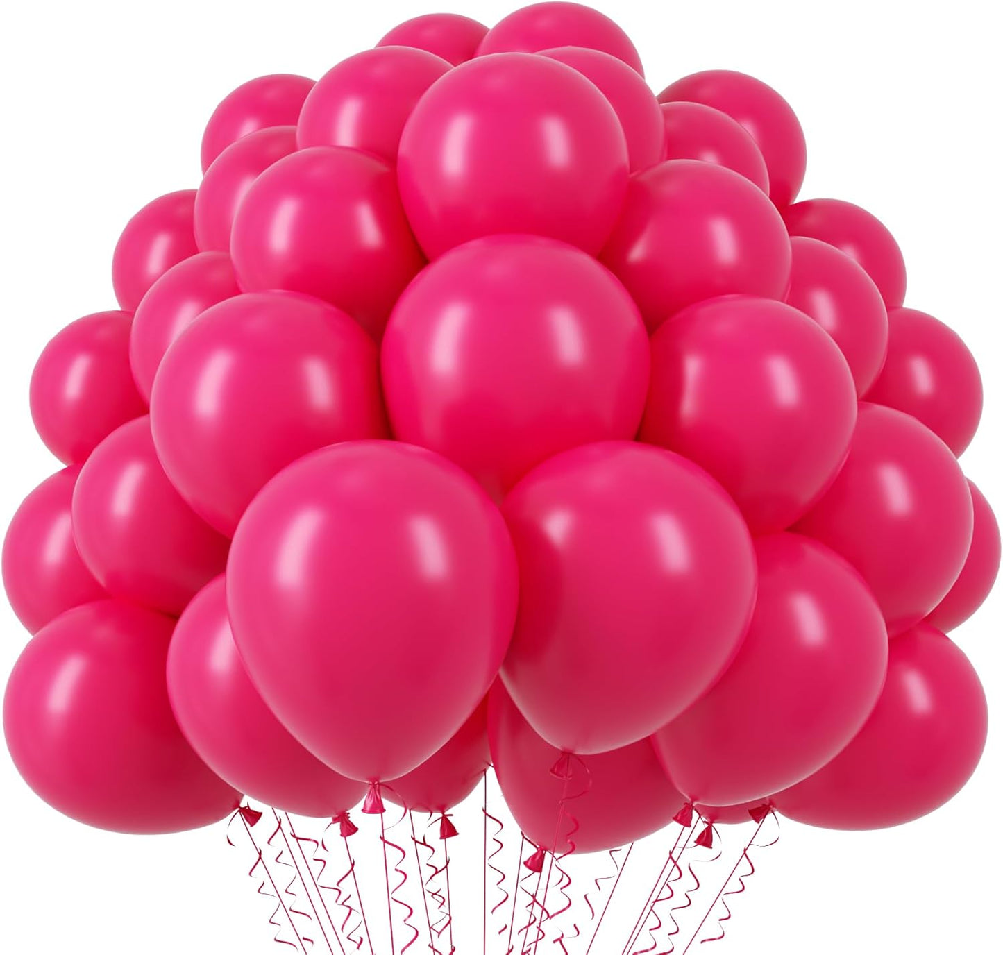 Voircoloria Hot Pink Balloons - 110pcs 12-Inch Dark Pink Latex for Parties & Celebrations