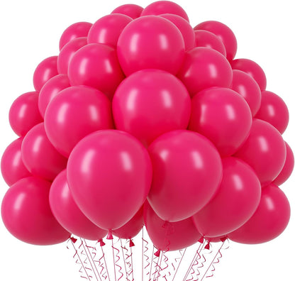 Voircoloria Hot Pink Balloons - 110pcs 12-Inch Dark Pink Latex for Parties & Celebrations