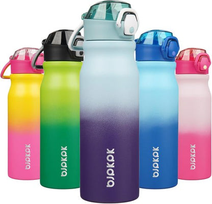 BJPKPK Stainless Steel Insulated Water Bottle - 25oz Reusable Thermal Flask with Straw Lid | Ocean Dream Design