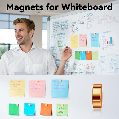 SMARTAKE 45 Pcs Neodymium Refrigerator Magnets - Small Round Multi-Use Office Magnets | Rose Gold