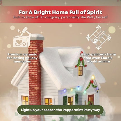 Department 56 Peanuts Christmas Village - Peppermint Patty Reichardt House | Lighted Ceramic Holiday Display, 7.05”