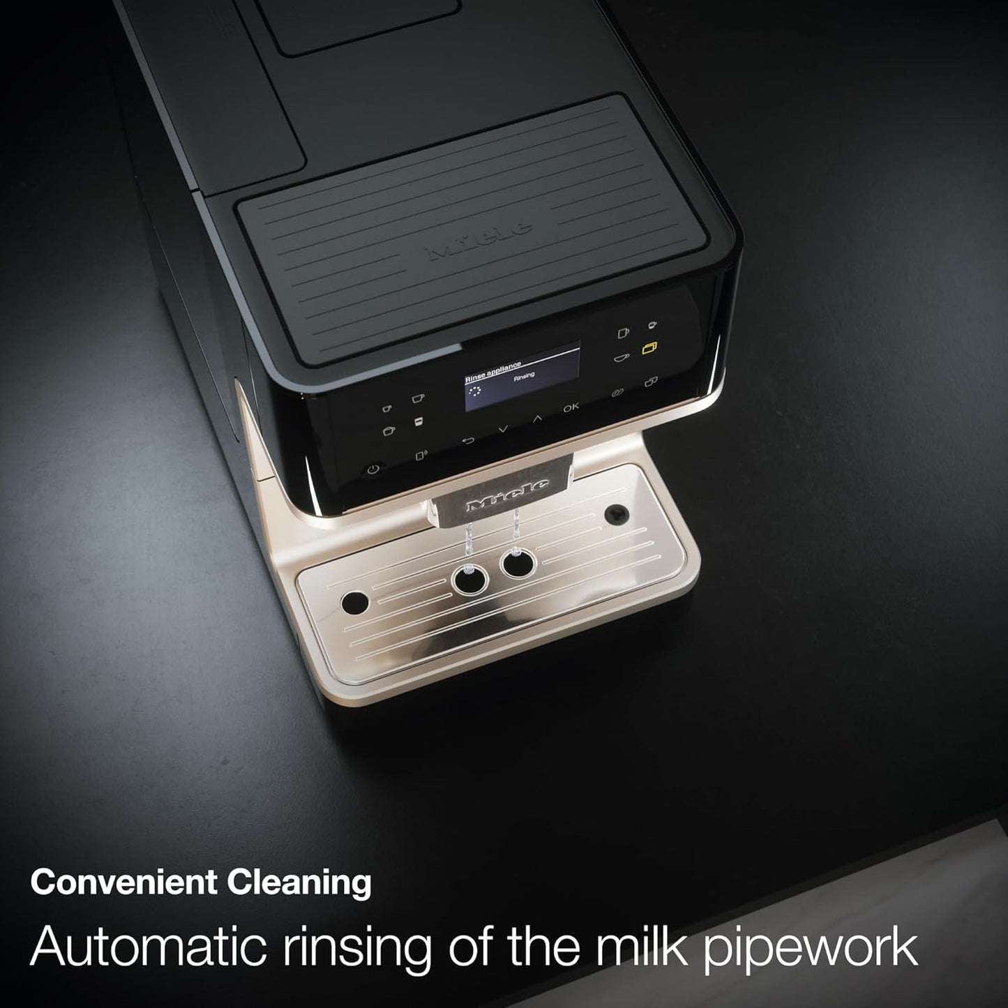 Miele CM 6360 MilkPerfection Coffee Machine - OneTouch for Two, WiFi-Compatible, Obsidian Black CleanSteel