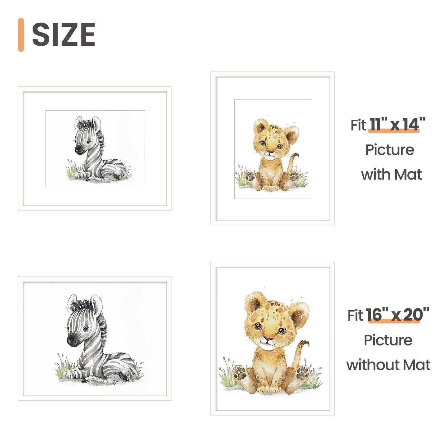 upsimples 16x20 Picture Frame, Display Pictures 11x14 with Mat or 16 x 20 Without, Wall Hanging Poster Frame, White, 1 Pack