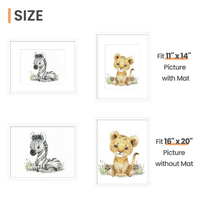upsimples 16x20 Picture Frame, Display Pictures 11x14 with Mat or 16 x 20 Without, Wall Hanging Poster Frame, White, 1 Pack