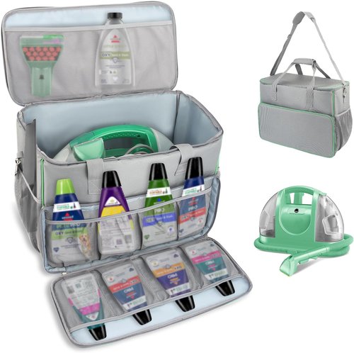 Bissell Carry Bag - Large Storage Case for Little Green Machine 1400B | Organizer for Carpet Cleaner & Tools - Grey