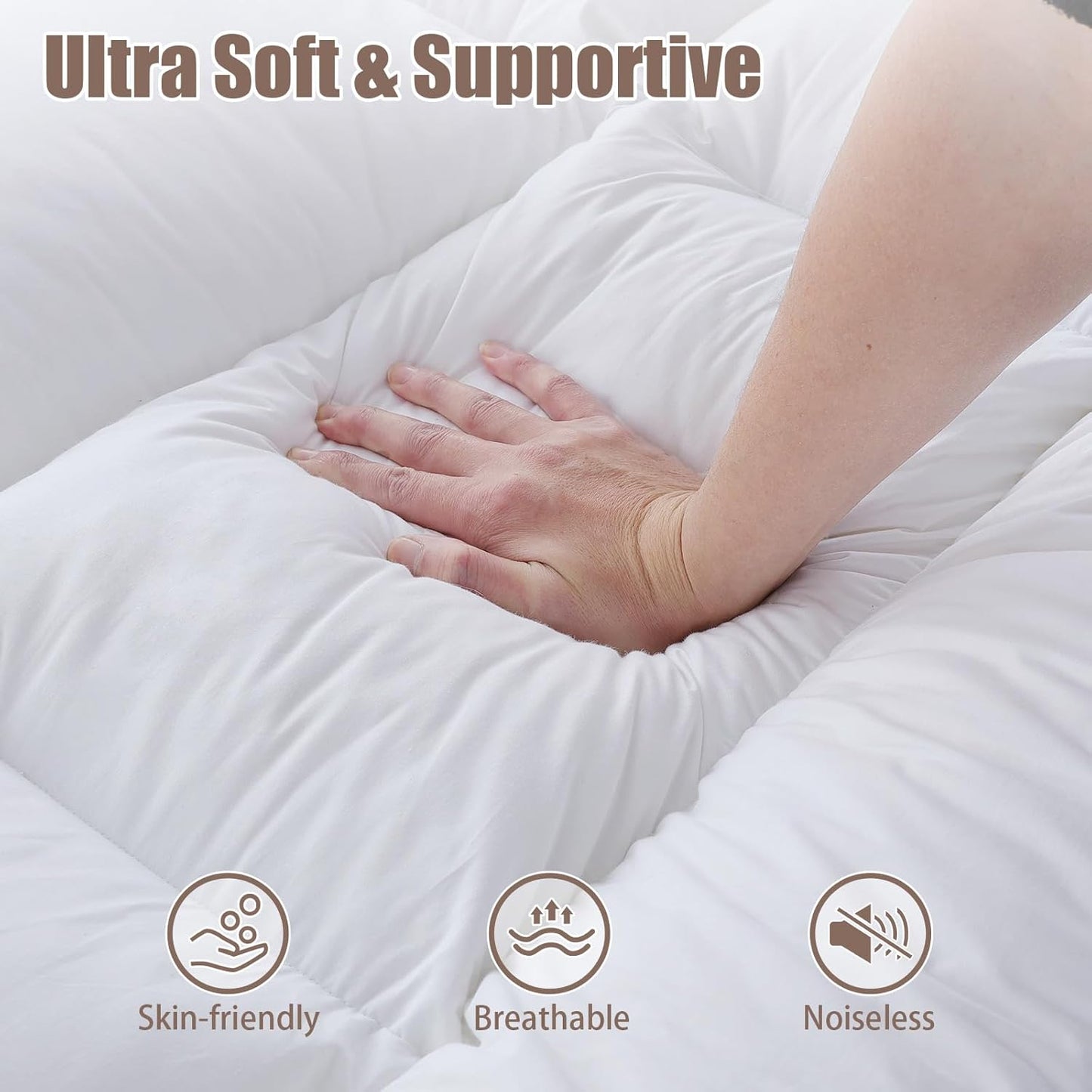 WhatsBedding 5-Inch Memory Foam Mattress Topper - Queen Size for Back Pain Relief | Soft, Breathable Support (80x60x5 in)
