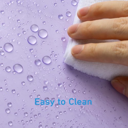 EHZNZIE Shower Curtain Liner Light Weight PEVA, Shower Liner 72x72 Inches, Waterproof, No Chemical Smell with 12 Rust Proof Metal Grommets for Bathroom Shower Curtain, Clear Purple