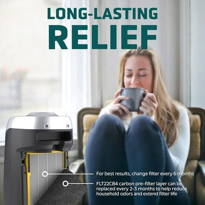 GermGuardian HEPA Air Purifier Filter - Removes 99.97% of Pollutants & Odors | Compatible with AC4825, AC4300, Black/Yellow