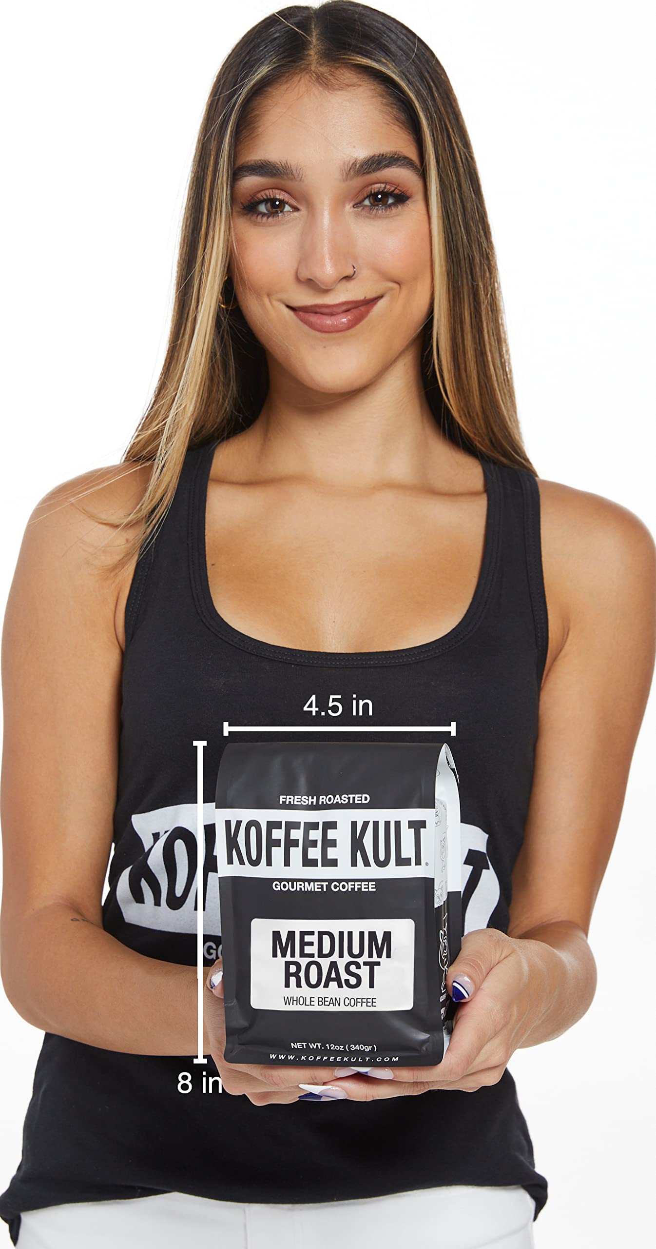 Koffee Kult Koffee Kult Medium Roast Smooth and Flavorful Medium Roast Whole Coffee Beans- Perfect for a Relaxing Cup Anytime (Medium Roast, 12oz)