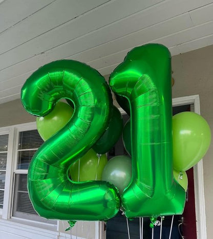 Green Number 21 Balloon - 40 Inch 21st Birthday Decoration for Men & Women | St. Patrick's Day Theme
