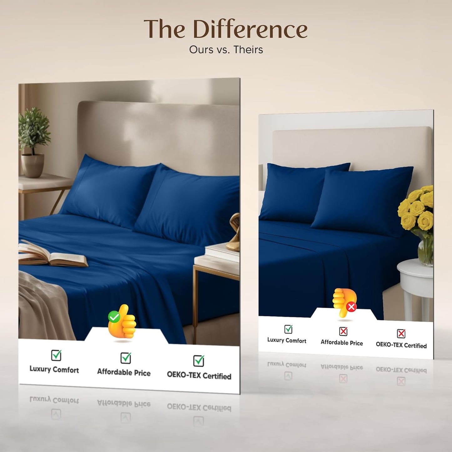 Utopia Bedding King Size Sheet Set - Soft, Breathable Microfiber | 4-Piece in Dusk Blue