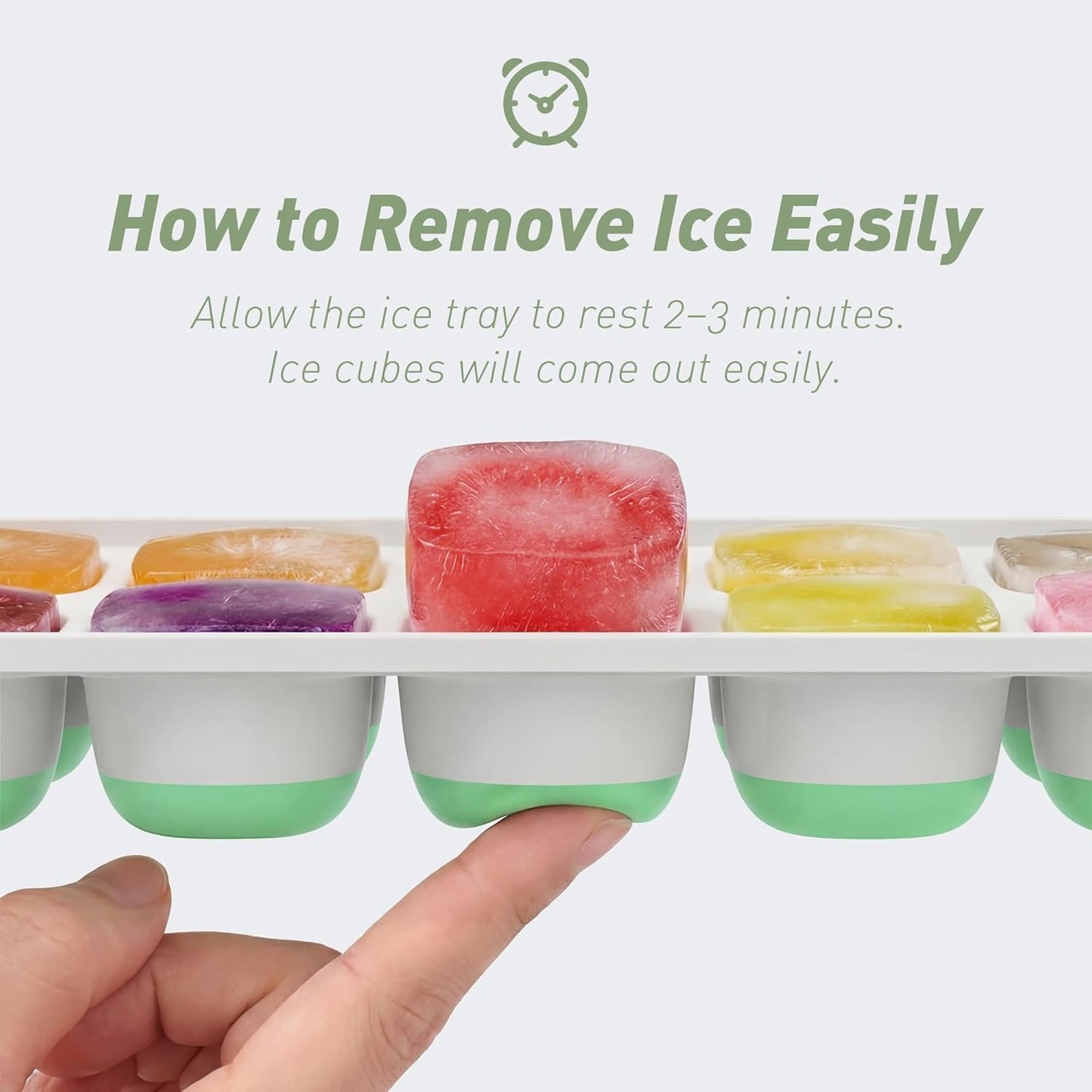 Skiennix Ice Cube Tray - 4 Pack Durable Stackable Trays with Removable Lids | Easy-Release Design for Cocktails & Coffee