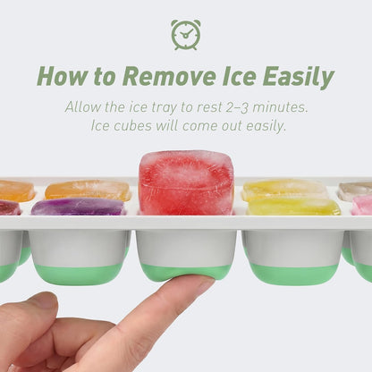 Skiennix Ice Cube Tray - Durable Stackable 4-Pack with Removable Lids for Easy Release | Perfect for Cocktails & Coffee