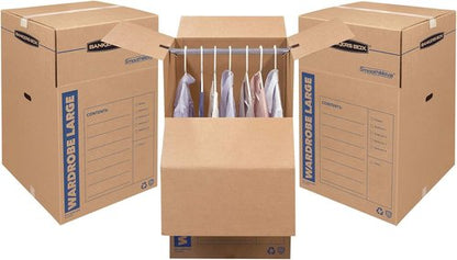 Bankers Box Tall Wardrobe Box - 3 Pack | 24" x 24" x 40" - Durable Storage Solution