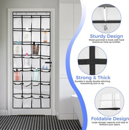 GOMAJI 28 Pocket Over the Door Shoe Organizer - Large Capacity Hanging Storage with 4 Hooks