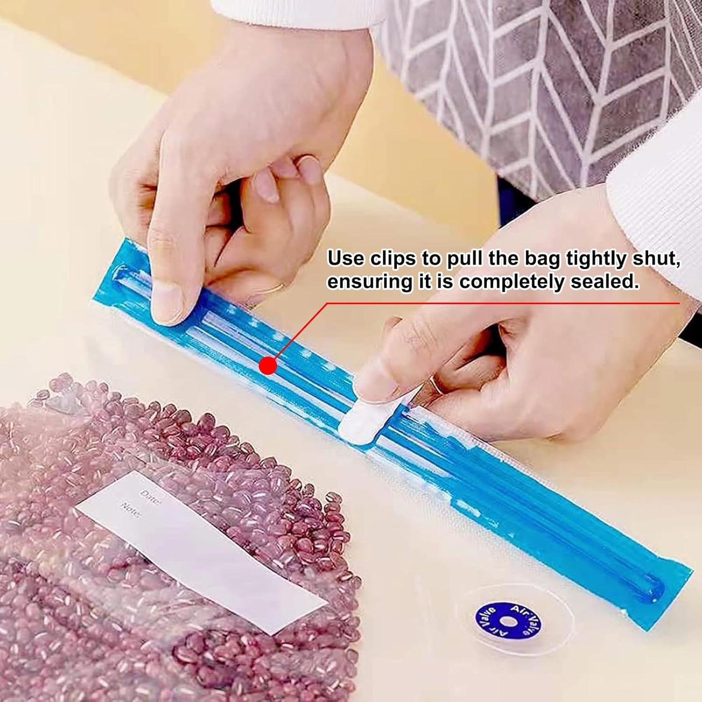 Vacuum Sealer Bags by Sous Vide - 31 Pcs Reusable BPA-Free Food Storage Bags with Clips & Valves