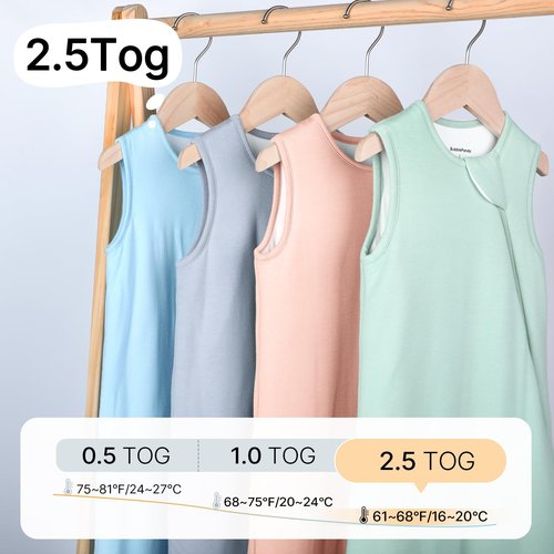 EasyFi Rayon Made from Bamboo Sleep Sack 18-24 Months 2.5 Tog Winter Supersoft Toddler Sleep Sack 2t for Unisex Girl Boy Thick Warm Baby Sleeping Bag 2-Way Zipper Baby Wearable Blanket