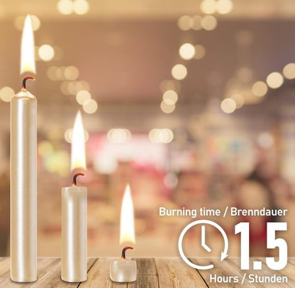 BRUBAKER Mini Taper Candles - 20 Pcs Pale Gold Unscented 3¾ x ½ Inches for Rituals, Weddings & Decor