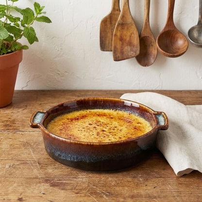 Ceramic Casserole Baking Dish - 1.7 Quart Oven Safe Bakeware for Lasagna | Round 10 x 10 Inch