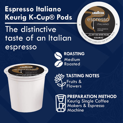 Lavazza K-Cups Mix 30 Pods - Espresso Italiano, Classico, Decaf, 10ea Espresso Cups Arabica, Compatible Keurig Brewers, Single Serve Coffee Machines, Light, Medium, Dark Roast, Kcups Coffee Caps