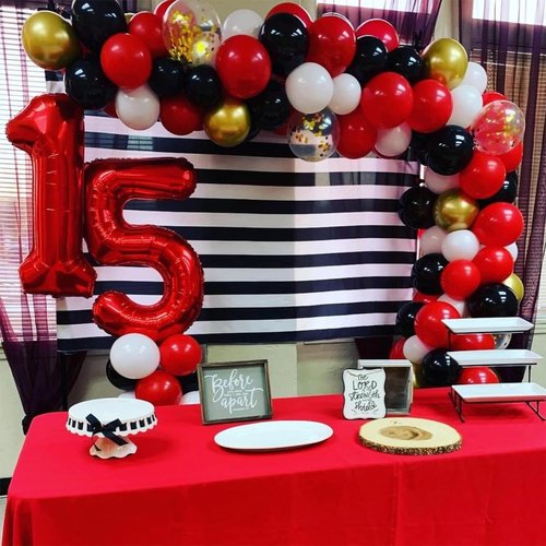 40 Inch Red Number 5 Balloon - Self-Inflating Foil Helium Balloon for Birthdays & Anniversaries