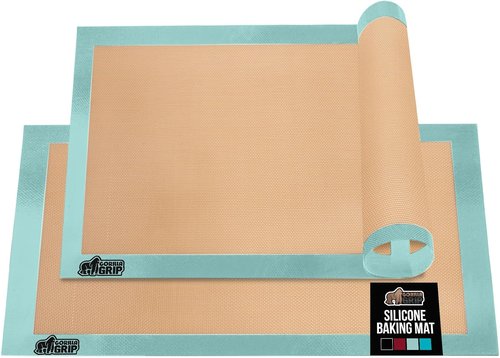 GORILLA GRIP Silicone Baking Mats - Food Grade Nonstick, Oven Safe Up to 500°F, 16.5x11.87, Mint | 2-Pack