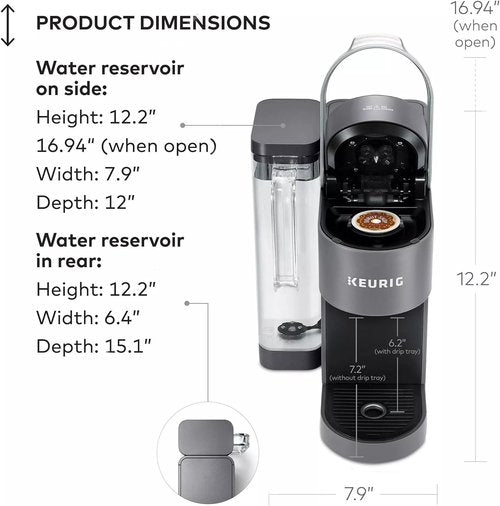 Keurig K-Supreme Coffee Maker - MultiStream Technology, 4 Brew Sizes, 66oz Reservoir, Gray (Renewed)