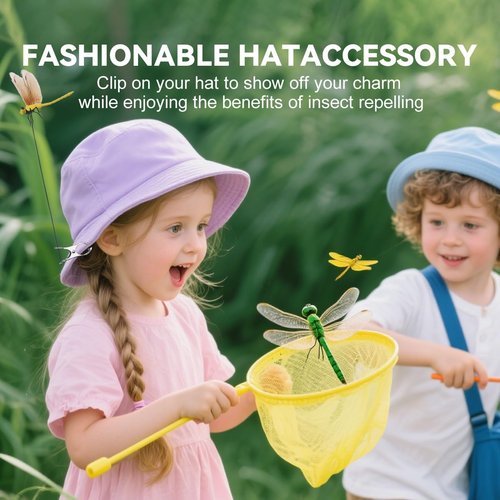 Dragonfly Hat Clip - Stylish Bug Repellent Accessory for Garden Decor