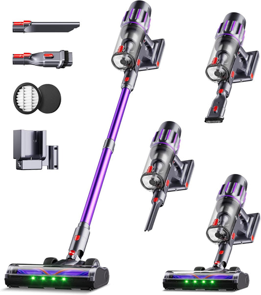 Skiennix Cordless Vacuum Cleaner - 650W Powerful Suction, 80 Minutes Runtime, Smart Display | Ideal for Home & Pet Hair