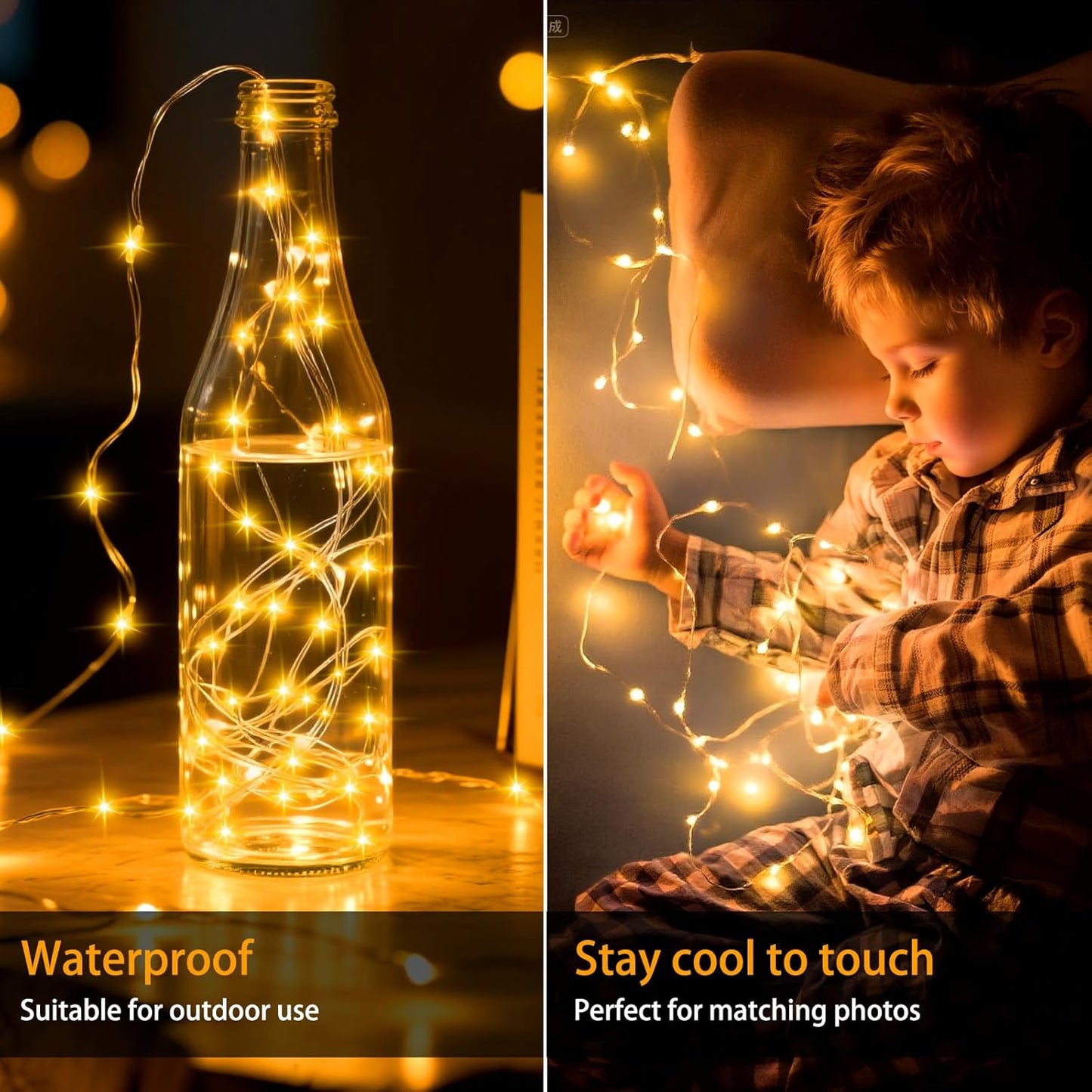 VOOKRY Fairy Lights - 32 Pcs Battery Operated 10 ft Waterproof Copper Wire String Lights for DIY Crafts & Events