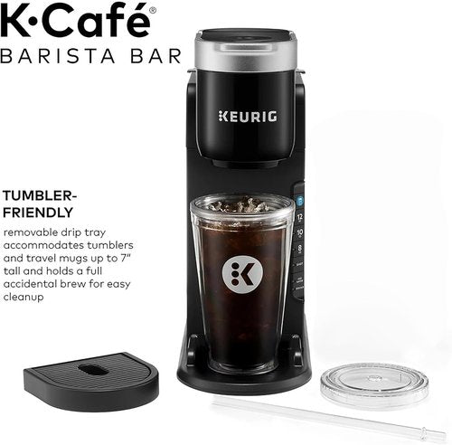 Keurig K-Café Barista Bar Single Serve Coffee Maker - Hot & Cold Brew, 3 Brew Sizes, Black